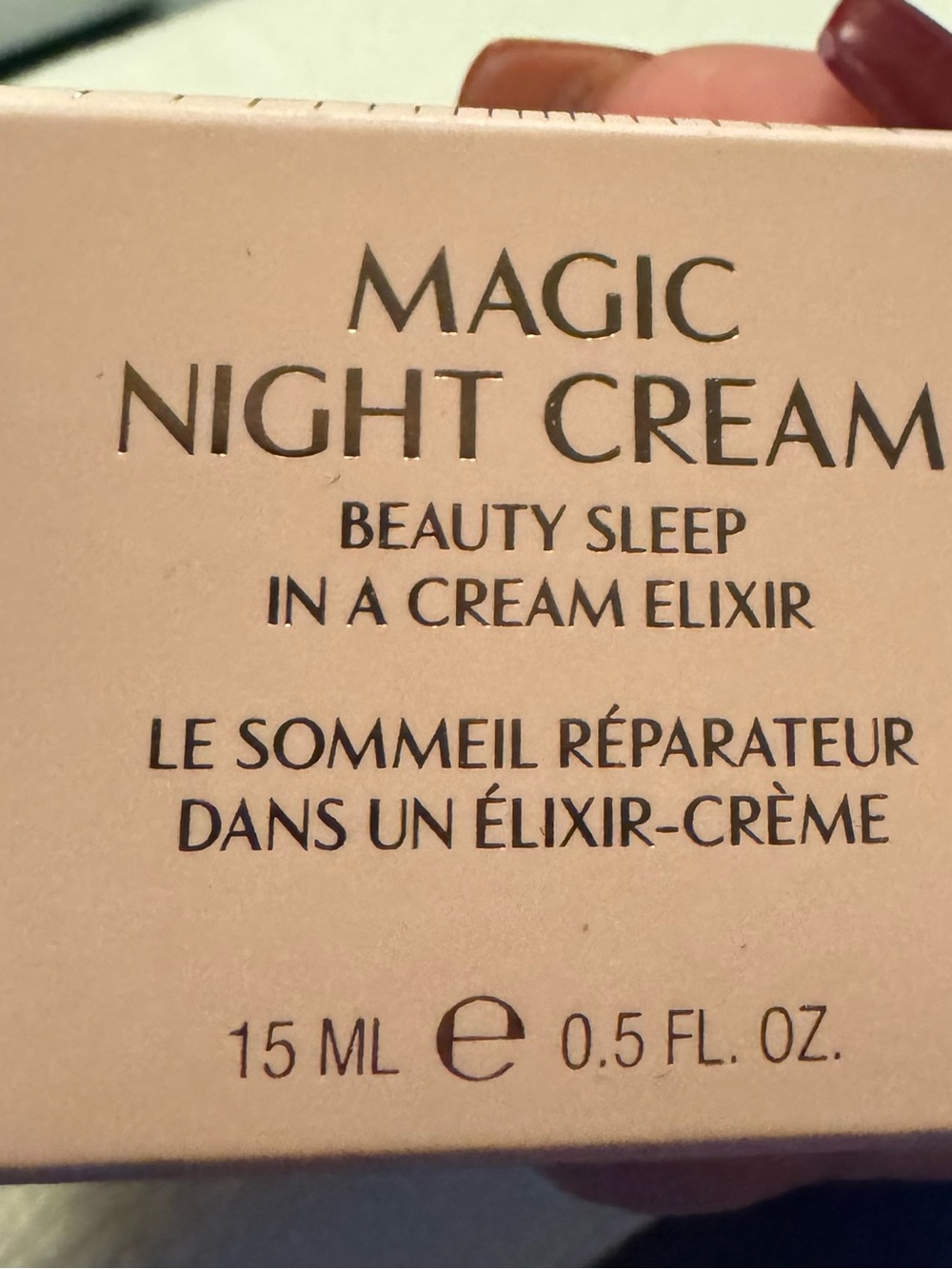 Skincare packaging text